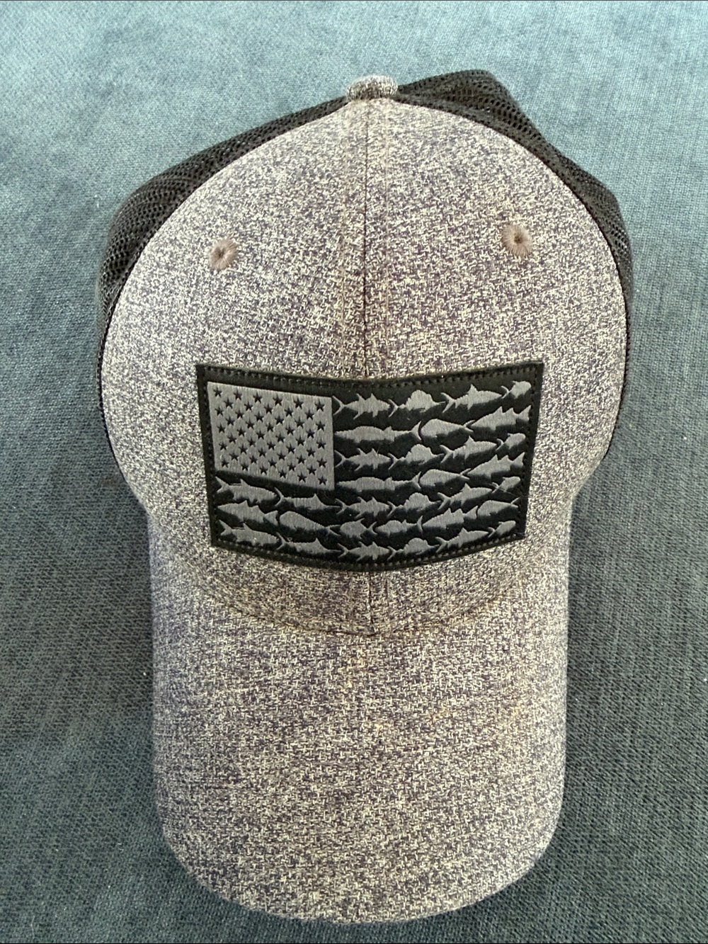 Columbia Heather Gray Flag Patch Fishing Baseball Cap - Picture 6 of 6